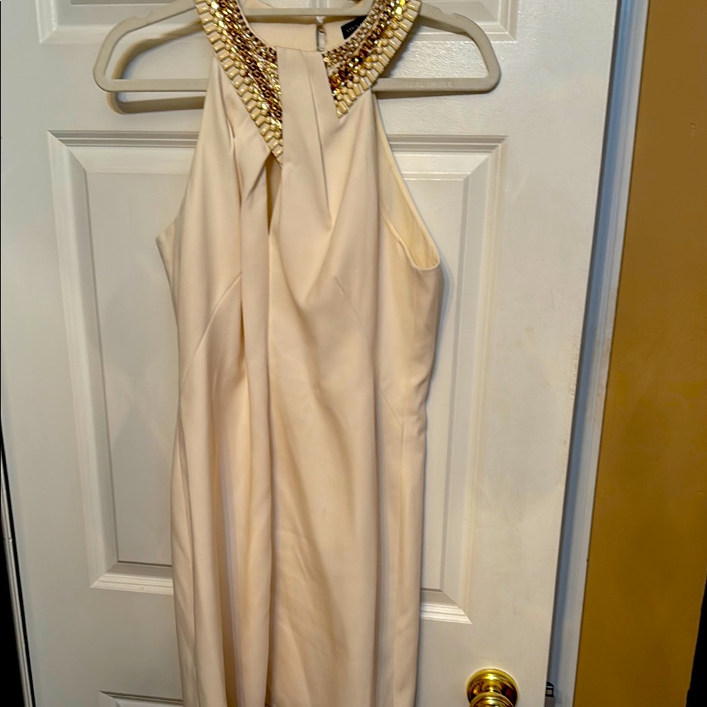 Karen Millen Tan Sheath Halter Dress Cocktail